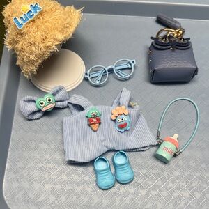 Blue Doll Outfit Set with Accessories Labubu